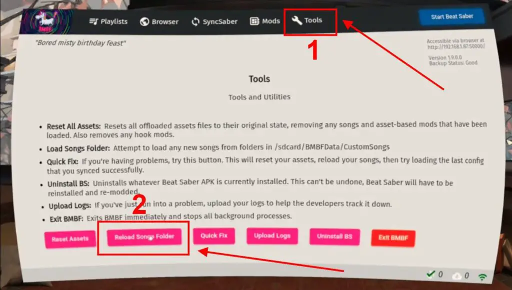 How to install custom beat saber songs on oculus quest using BMBF