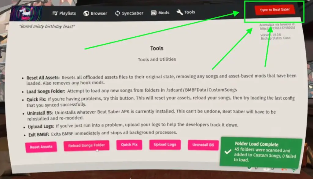 How to install custom beat saber songs on oculus quest using BMBF
