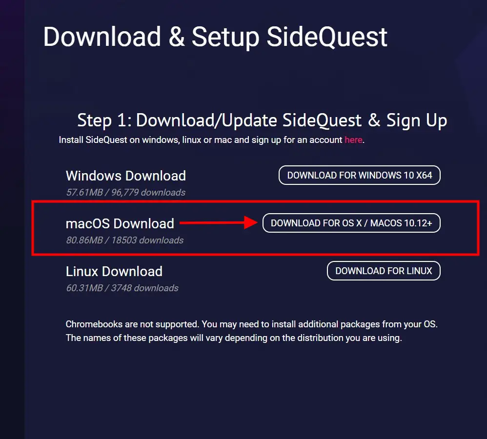 Download Sidequest on MAC