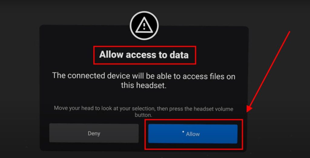 Allow Access to data - Using sidequest wirelessly