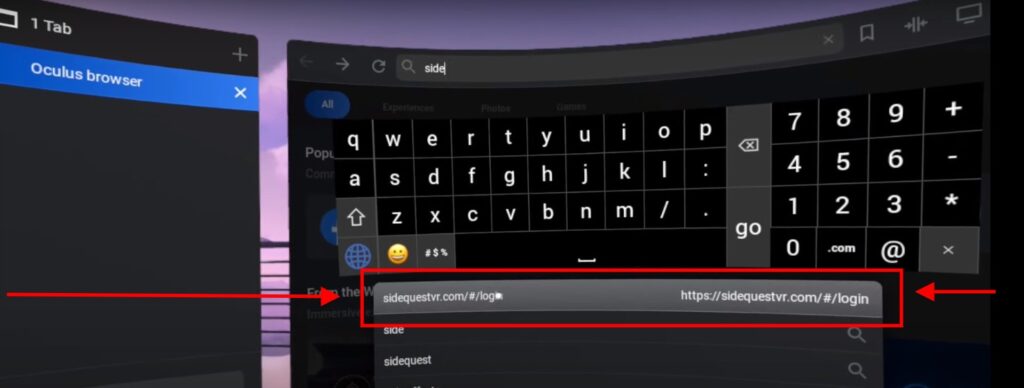 Search Sidequest VR on your Oculus quest