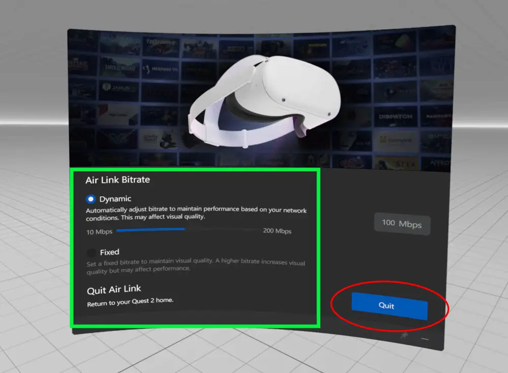 oculus air link settings