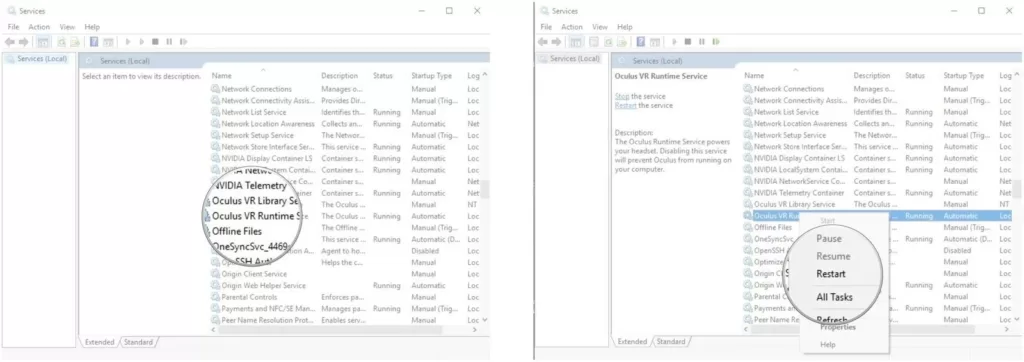 Restart Oculus Service