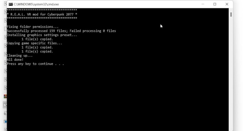 RealConfig.bat Command Prompt