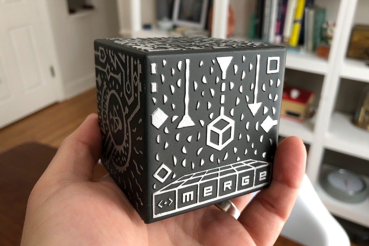 Holding the Merge cube